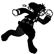 A small pagedoll of Vigil running.